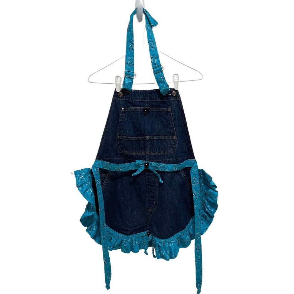 K5003-250 Cherokee Vintage Denim Bandana Trim Apron Girls Toddler